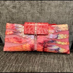 VBH Multi Color Python and Crocodile Clutch